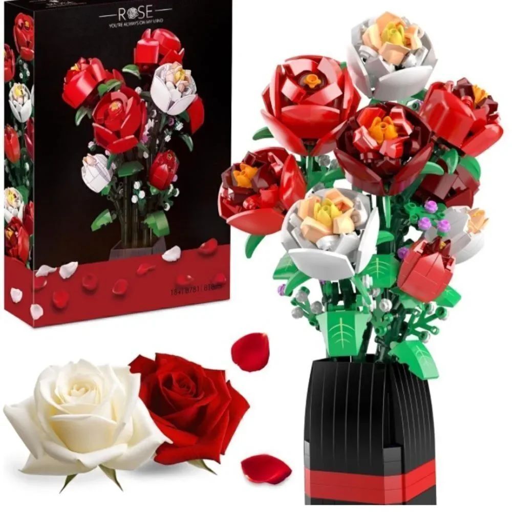 Botanical Garden Rose Building Blocks Set 818 Pieces NEW
